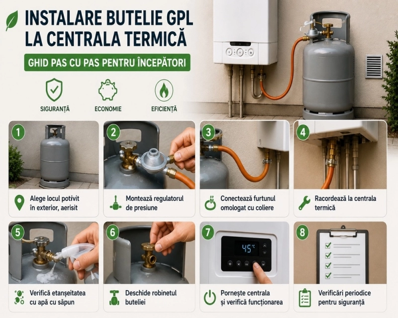 Instalare butelie GPL la centrala termica: ghid pas cu pas pentru incepatori